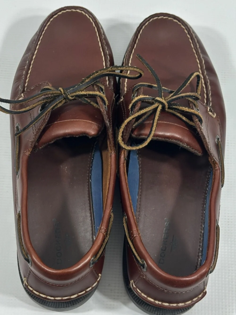 Dockers Shoes Mens Size 11 Brown Leather Boat Moc Toe Casual Slip Resistant